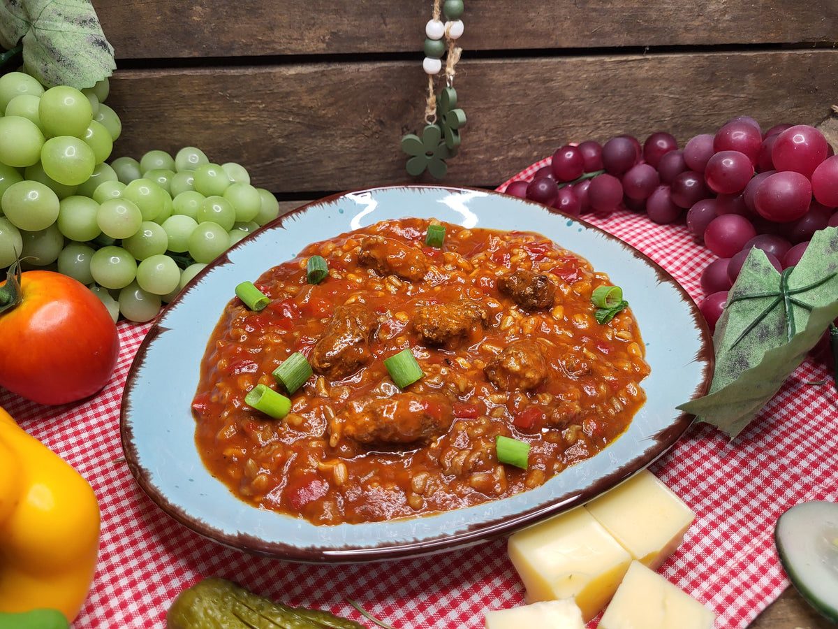 Cevapcici mit Reis und Paprika 280g Schale MHD 26.11.2026)