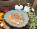 Hühnerbrühe mit Fleisch im Glas 400g (MHD: 31.10.2026)
