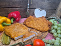 Lachsschnitzel vom Schwein 300g (MHD: 24.06.2026) fertig gebraten, heiß und kalt ein Genuß