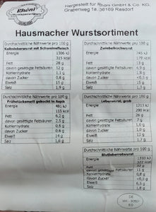 Hausmacher Wurstsortiment 750g (MHD: 26.06.2024)