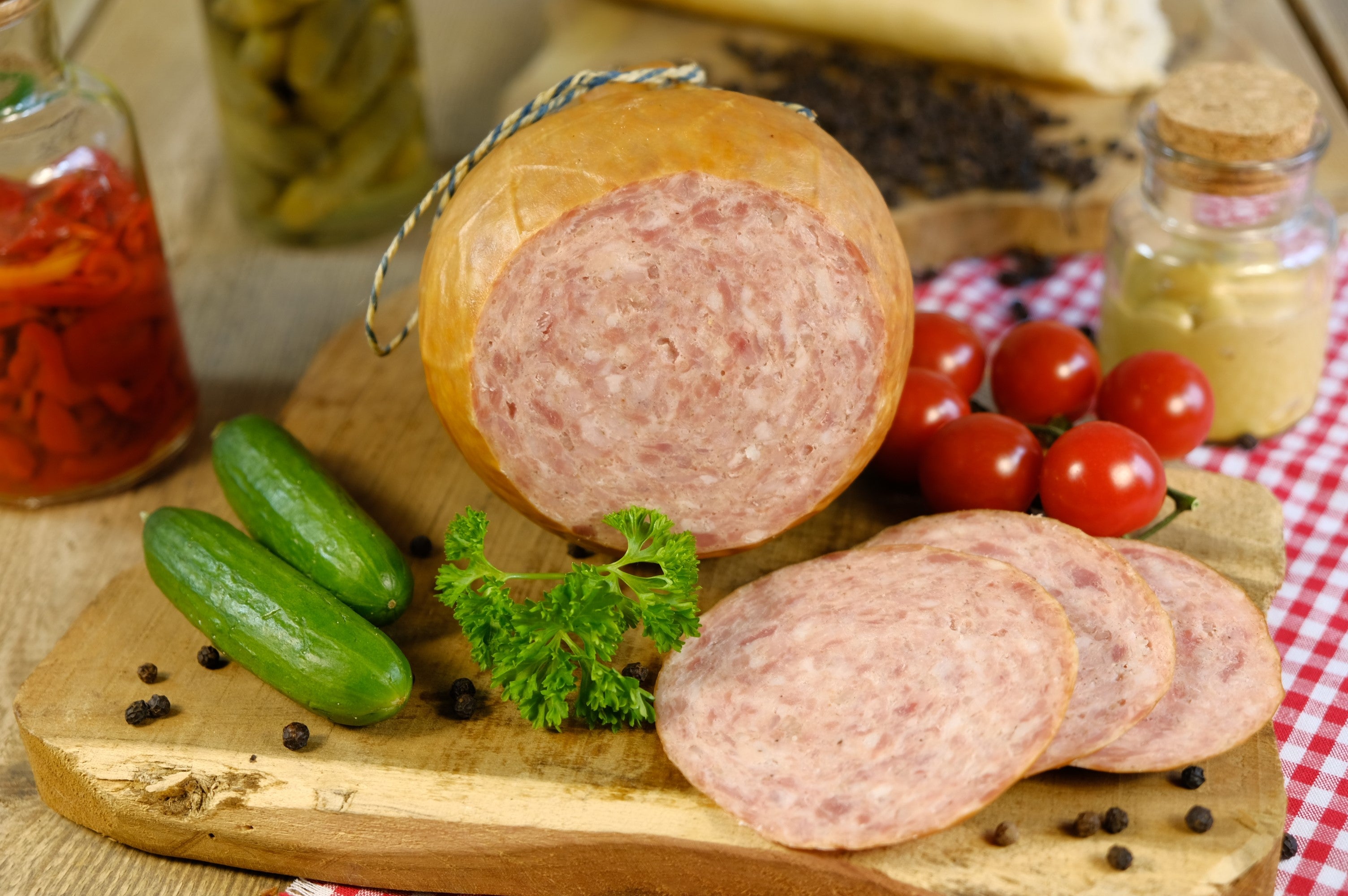 Hausmacher Schwartenmagen in der Blase 465g (MHD: 30 Tage)