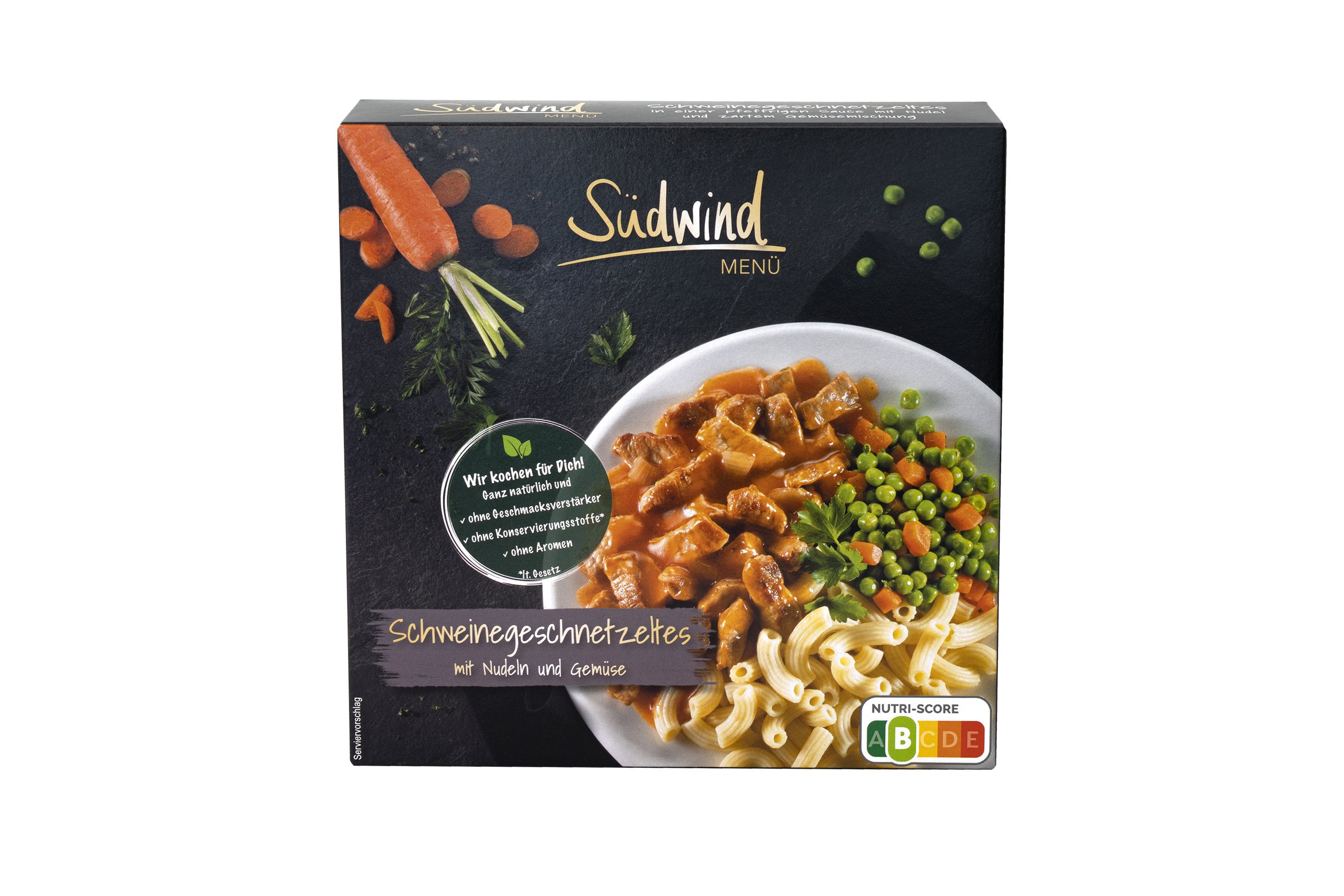 Südwind Schweinegeschnetzeltes in pfeffriger Sauce mit Nudeln und Gemüse 480g