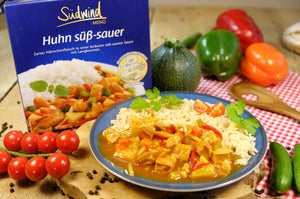 Südwind Huhn süss-sauer in einer süss-sauren Sauce mit Langkornreis 375g