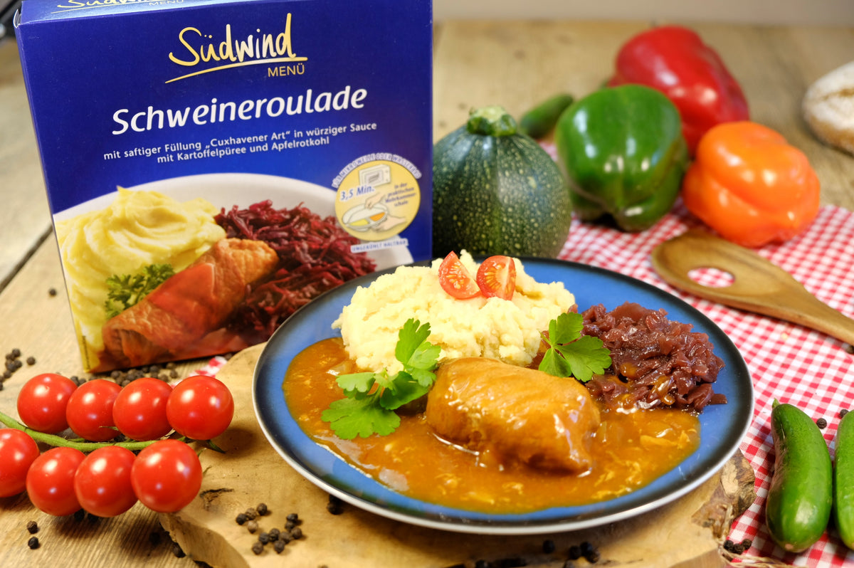 Südwind Schweineroulade mit Kartoffelpüree und Apfelrotkohl 480g ...
