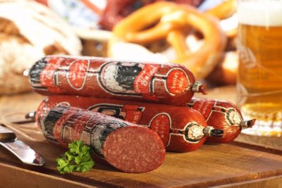 Schwarzbiersalami 140g (mit Truthahnfleisch geräuchert)